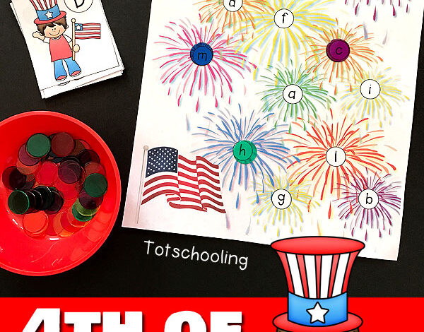 4th of July Alphabet Game for Preschoolers | Totschooling 4th of July Alphabet Game for Preschoolers | Totschooling