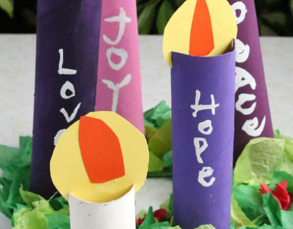 Cardboard Roll Advent Wreath Craft