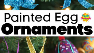Painted Plastic Egg Christmas Ornaments