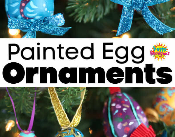 Painted Plastic Egg Christmas Ornaments