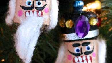 Wine Cork Nutcracker Heads on a String