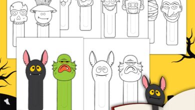 Color Your Own Halloween Bookmarks (Free Printable)