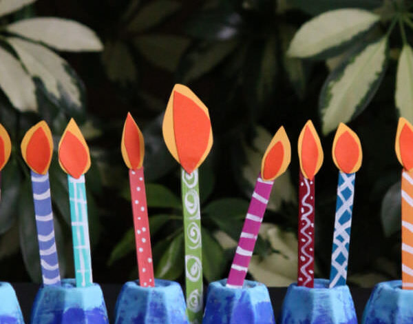 Egg Carton Menorah Craft – Happy Hooligans