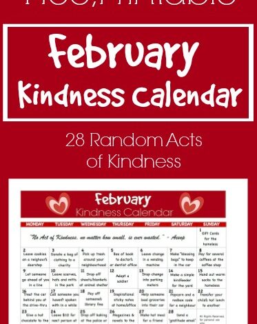 Kindness Calendar for February – Happy Hooligans