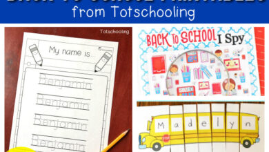 Free Back to School Printables for Kids | Totschooling