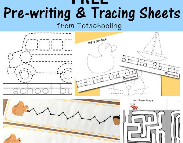 FREE Pre-Writing & Tracing Sheets for Kids