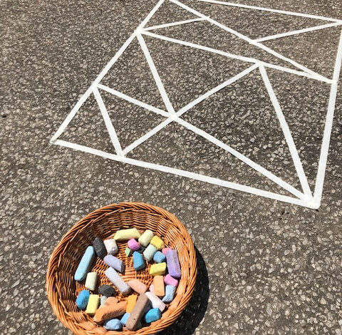 Geometric Chalk Art in the Outdoor Classroom