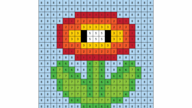 Super Mario Color by Number Free Pixel Art Printable