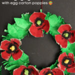 Paper Plate Poppy Wreath (with Egg Carton Poppies)