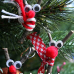 Twig Reindeer Ornaments (with ribbon scarves)