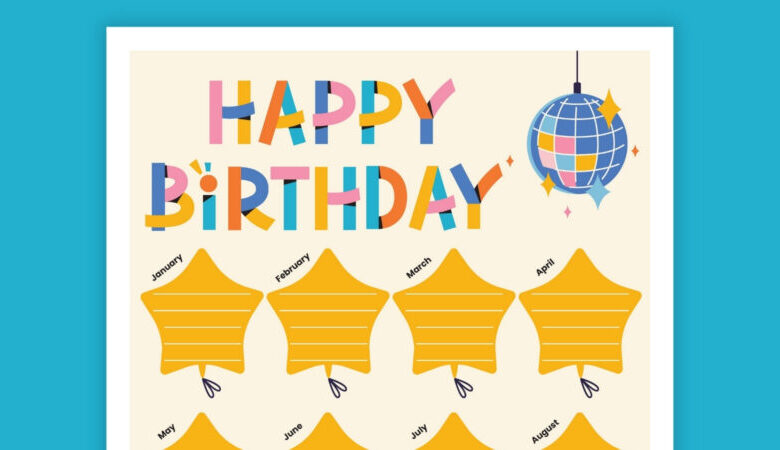 Celebrate Student Birthdays With Our Free Class Birthday Chart