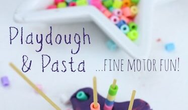 Fine Motor Development – play dough and pasta activity Fine Motor Development – play dough and pasta activity