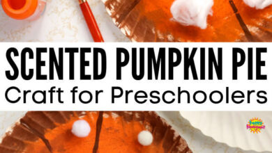 Scented Pumpkin Pie Craft with Cotton Ball Whipped Cream