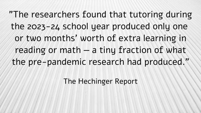 Researchers Are Finding That High-Dosage Tutoring Isn’t The Silver Bullet – Maybe Schools (& Researchers) Should Prioritize Peer Tutors, Instead?