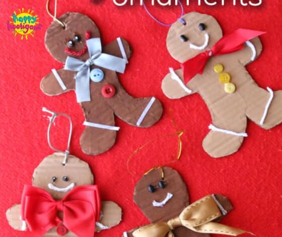 Cardboard Gingerbread Man Ornament (with Printable Template)