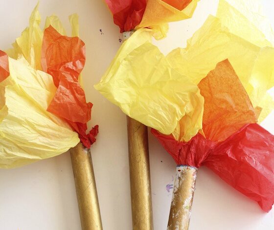 Easy Olympic Torch Craft for Preschoolers