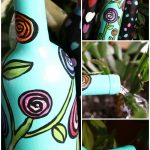 Painted Wine Bottles for Watering Indoor Plants Painted Wine Bottles for Watering Indoor Plants