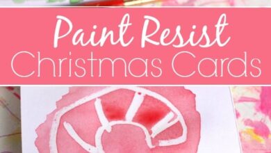 Wax Resist Christmas Cards for Kids