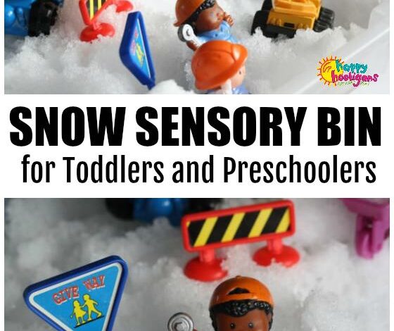 Snow Sensory Bin for Toddlers