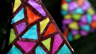 Sharpie and Tinfoil “Stained Glass” Christmas Trees