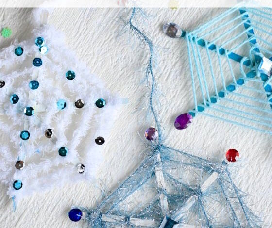 Woven Craft Stick Snowflake Ornaments Woven Craft Stick Snowflake Ornaments