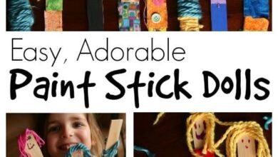 Adorable Paint Stick Dolls with Fabric and Yarn