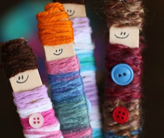 Craft Stick Yarn Dolls Kids for Kids to Make