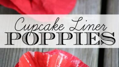 Painted Cupcake Liner Poppy Craft Painted Cupcake Liner Poppy Craft