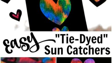 Easy Tie-Dyed Heart Sun Catchers for Kids to Make Easy Tie-Dyed Heart Sun Catchers for Kids to Make