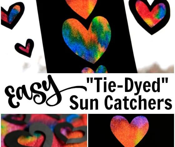 Easy Tie-Dyed Heart Sun Catchers for Kids to Make Easy Tie-Dyed Heart Sun Catchers for Kids to Make