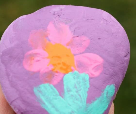 Finger-Painted Paper Weights for Kids to Make