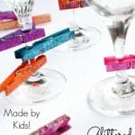 Glittered Clothespin Wine Charms for Kids to Make and Give Glittered Clothespin Wine Charms for Kids to Make and Give
