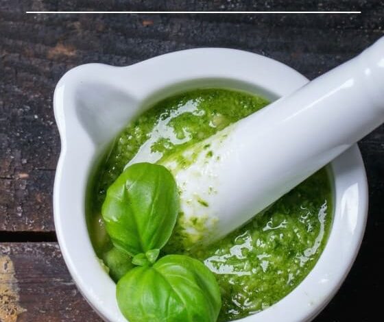 Homemade Pesto Recipe with Fresh Basil