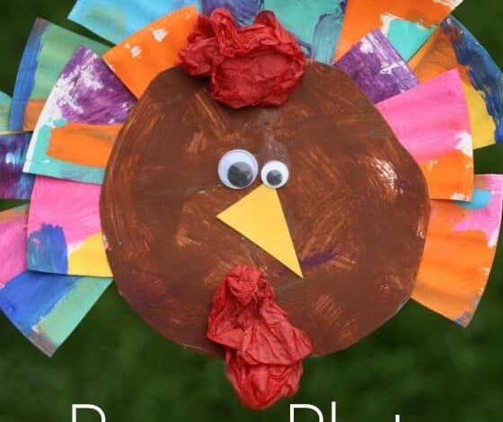 Painted Paper Plate Turkey Craft