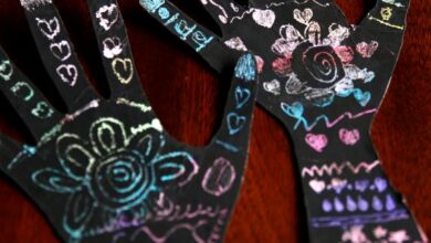 Scratch Art Henna Handprint Craft – a Gorgeous Handprint Art Activity for Kids