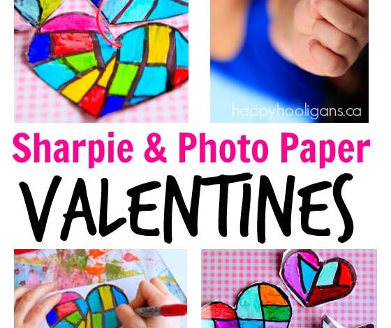 Valentines Hearts with Sharpies and Photo Paper Valentines Hearts with Sharpies and Photo Paper