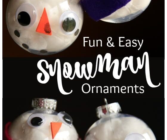 Easy Snowman Face Ornament from a Clear Plastic Ball