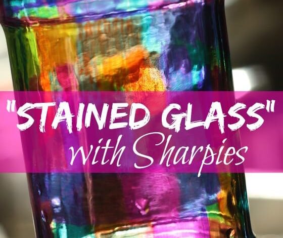 Stained Glass Jars with Sharpie Markers
