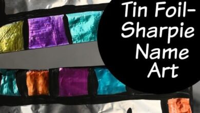 Name Art with Sharpies and Tin Foil Name Art with Sharpies and Tin Foil