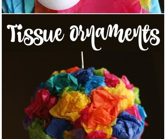Easy Tissue Paper Ornaments for Kids
