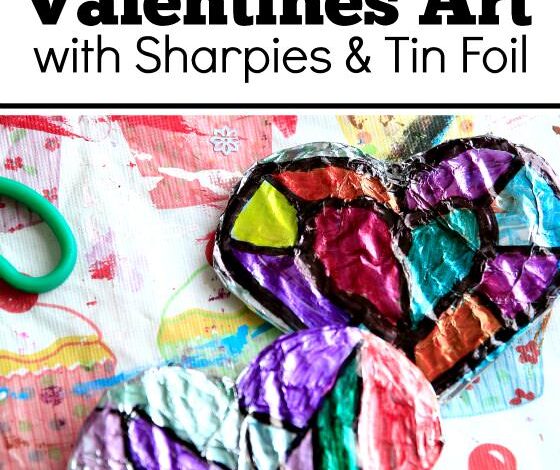 Valentines Art with Sharpies and Tin Foil Valentines Art with Sharpies and Tin Foil