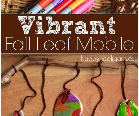 Vibrant Fall Leaf Mobile with Tin Foil and Sharpies