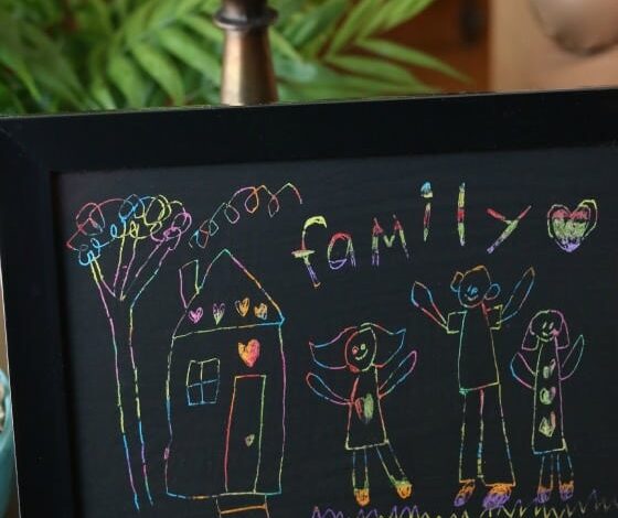 Scratch Art Family Portrait for Kids to Make