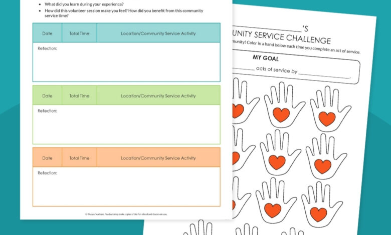 100 K-12 Service Learning Projects (Free Tracking Logs!)