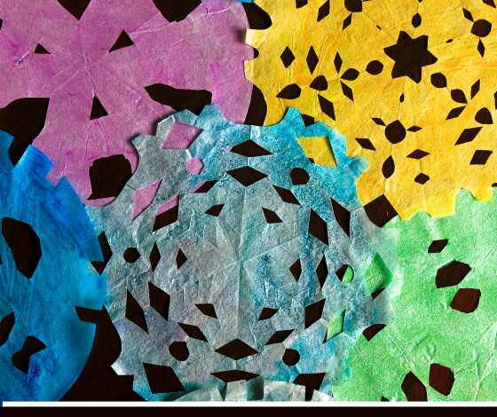 Beautiful Painted Coffee Filter Snowflakes For Kids To Make