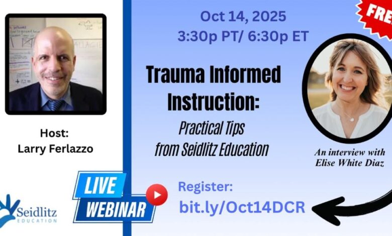 Reminder: Join Us On Oct. 14th For A Free One-Hour Webinar On Trauma-Informed Instruction Reminder: Join Us On Oct. 14th For A Free One-Hour Webinar On Trauma-Informed Instruction