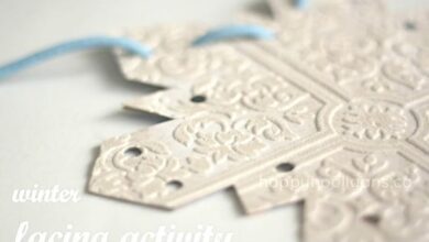 Winter Lacing Cards to Make for Kids