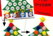 Christmas Countdown Printable Advent Calendar | Totschooling Christmas Countdown Printable Advent Calendar | Totschooling