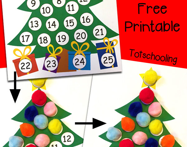 Christmas Countdown Printable Advent Calendar | Totschooling