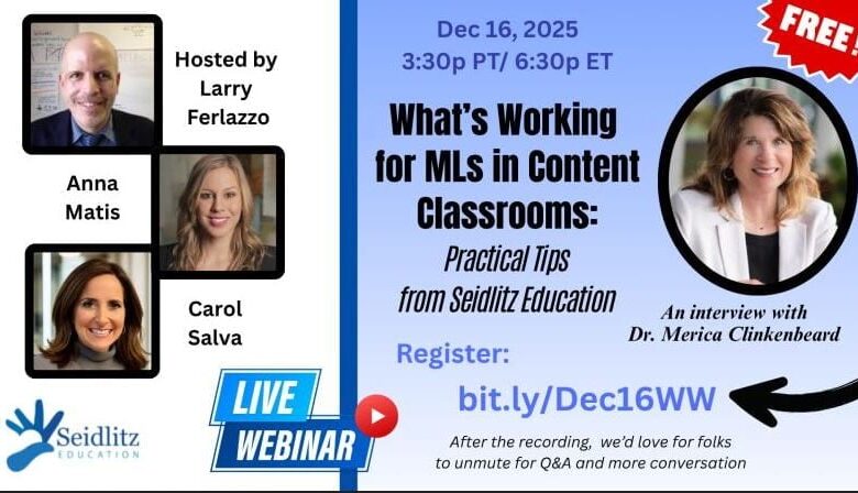 Join Me Dec. 16th At A Free Webinar On How To Support ELLs In Content Classes